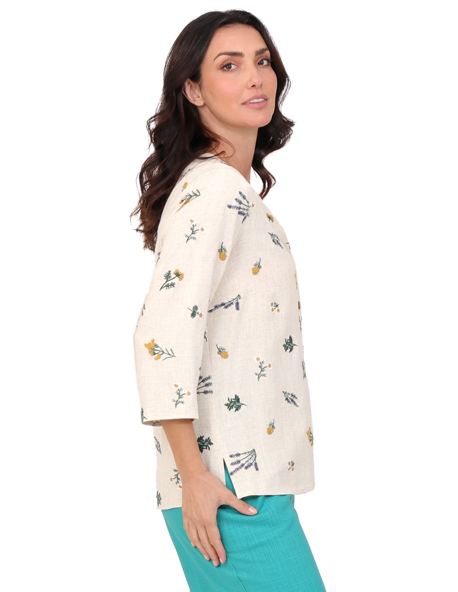 Blusa duplan manga 3/4 para mujer