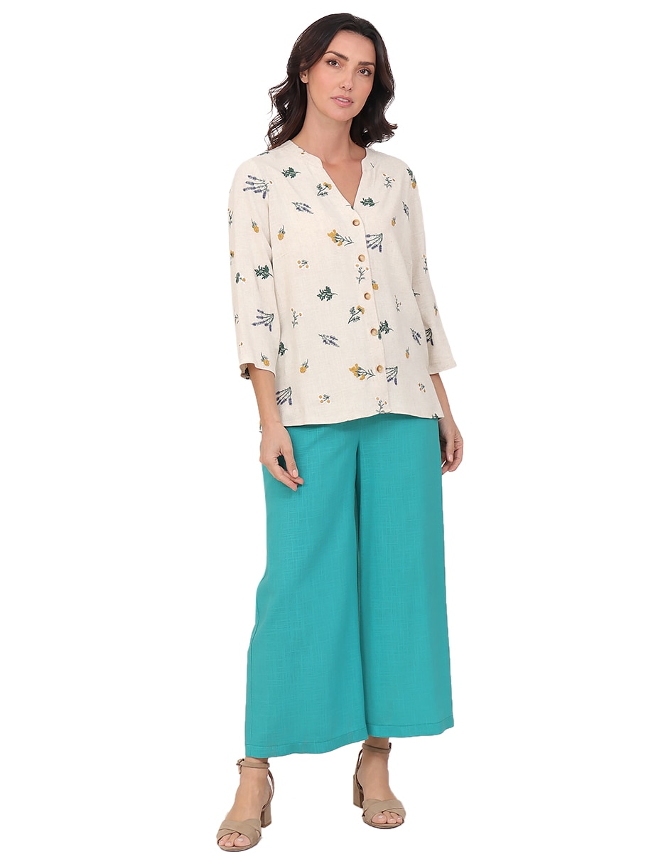 Blusa duplan manga 3/4 para mujer