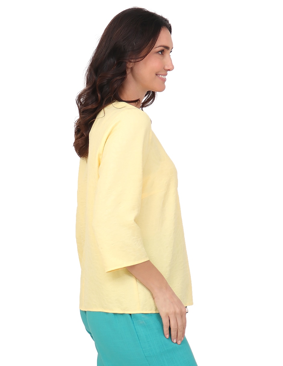 Blusa duplan manga 3/4 para mujer