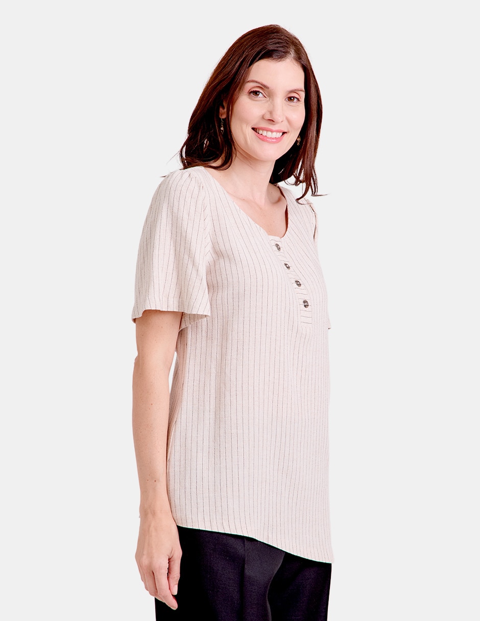 Blusa manga corta para mujer
