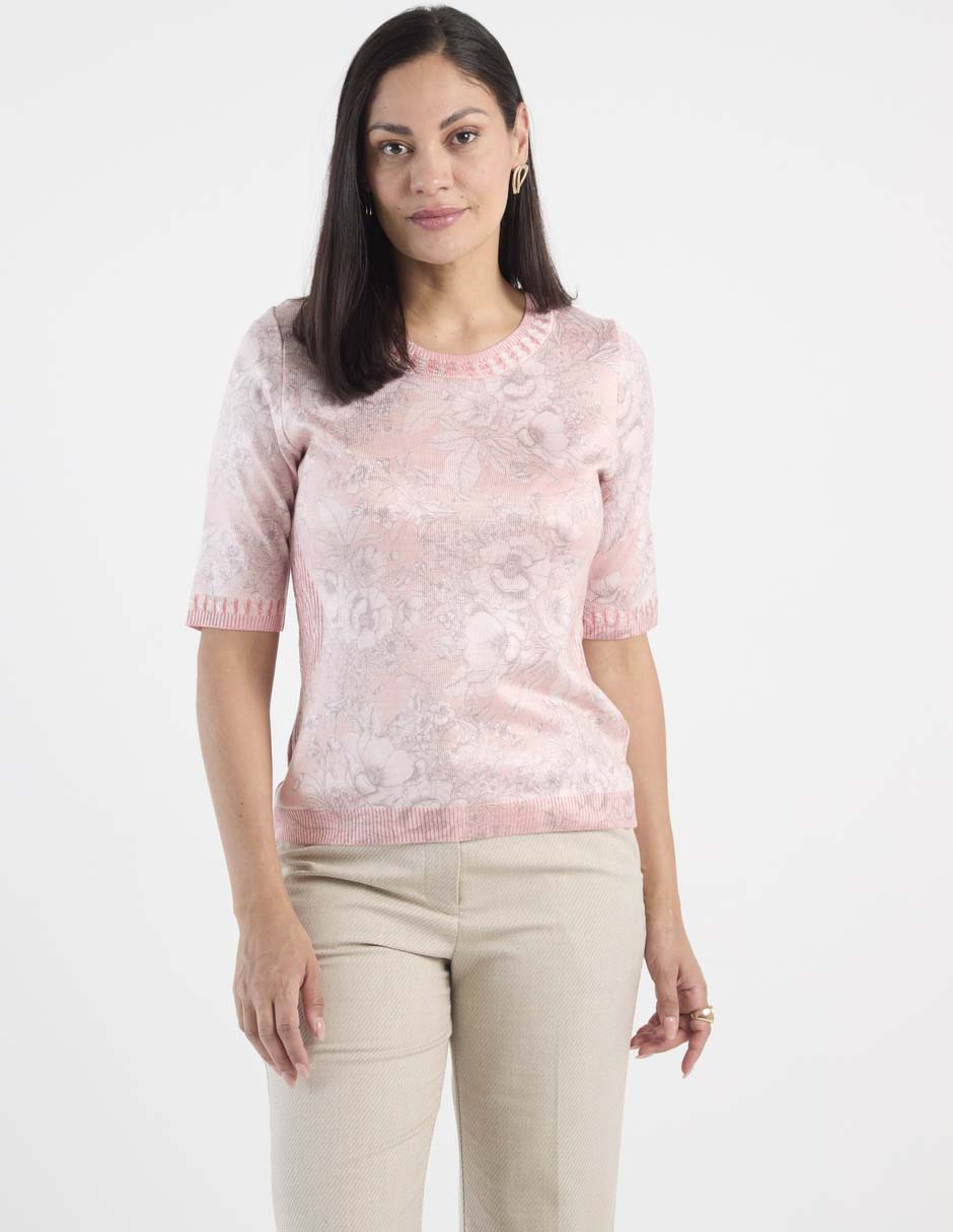 Blusa manga al codo para mujer