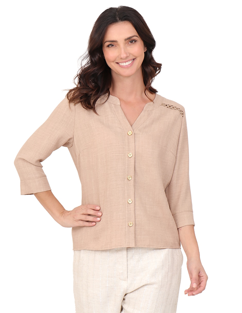 Blusa manga 3/4 para mujer Blusa manga 3/4 para mujer