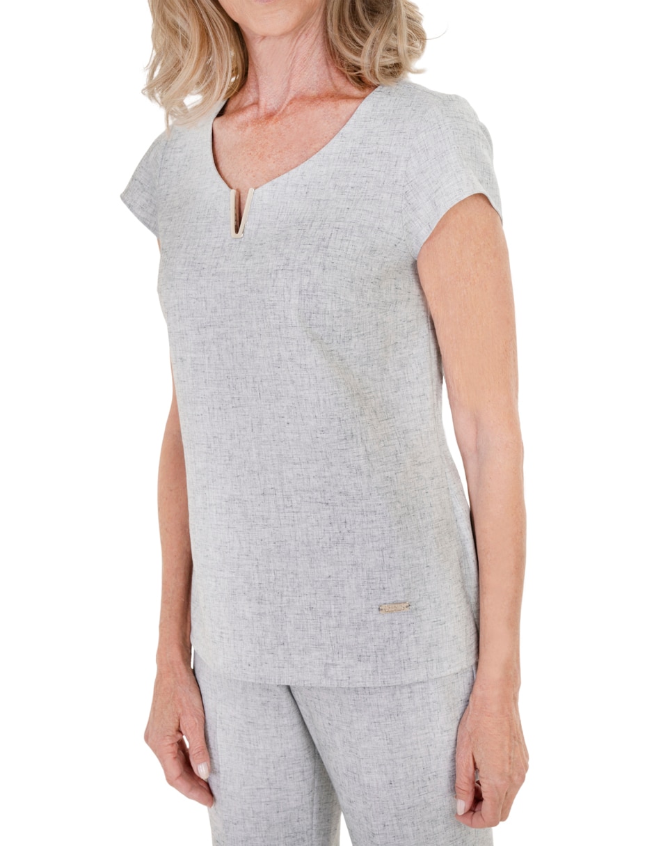 Blusa manga corta para mujer 7