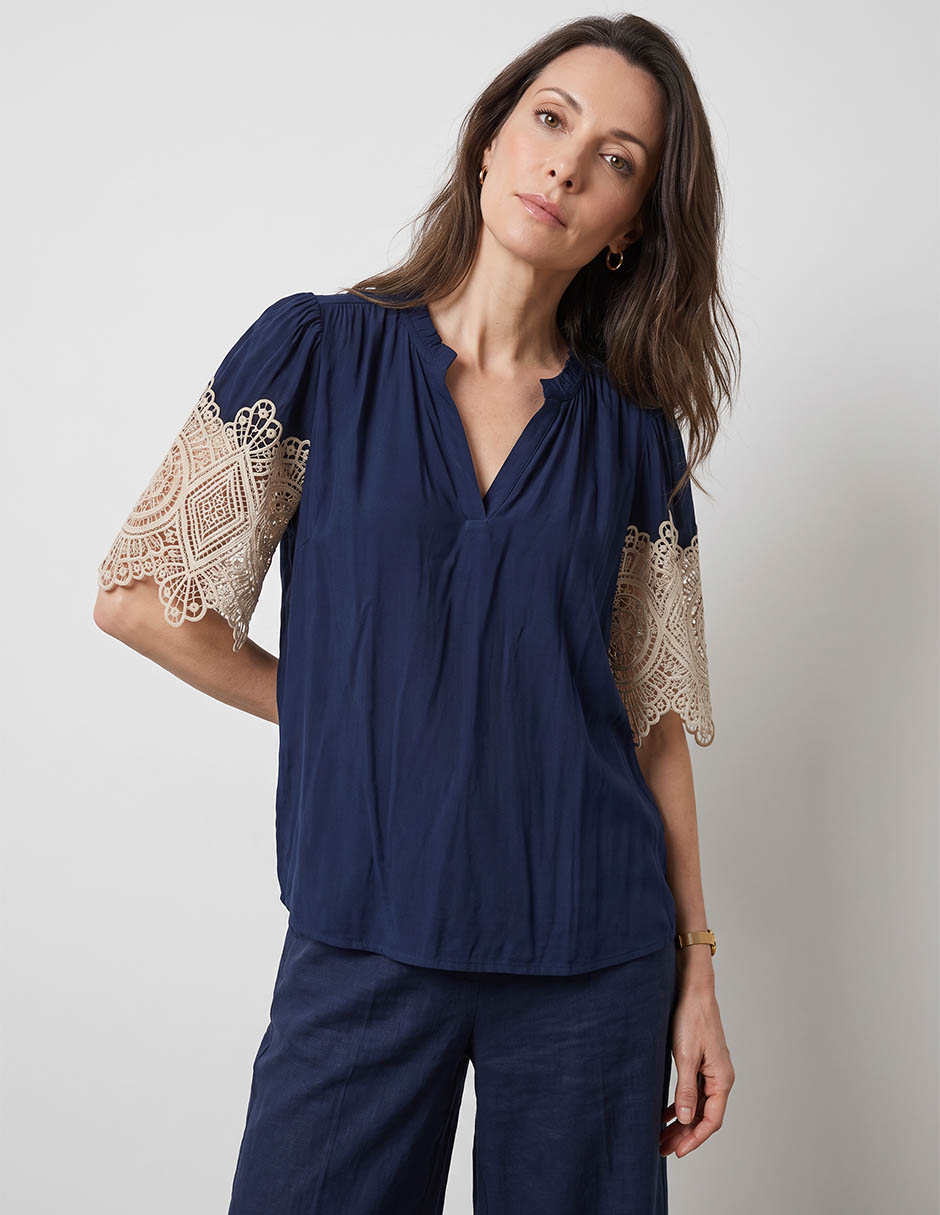 Blusa manga corta para mujer