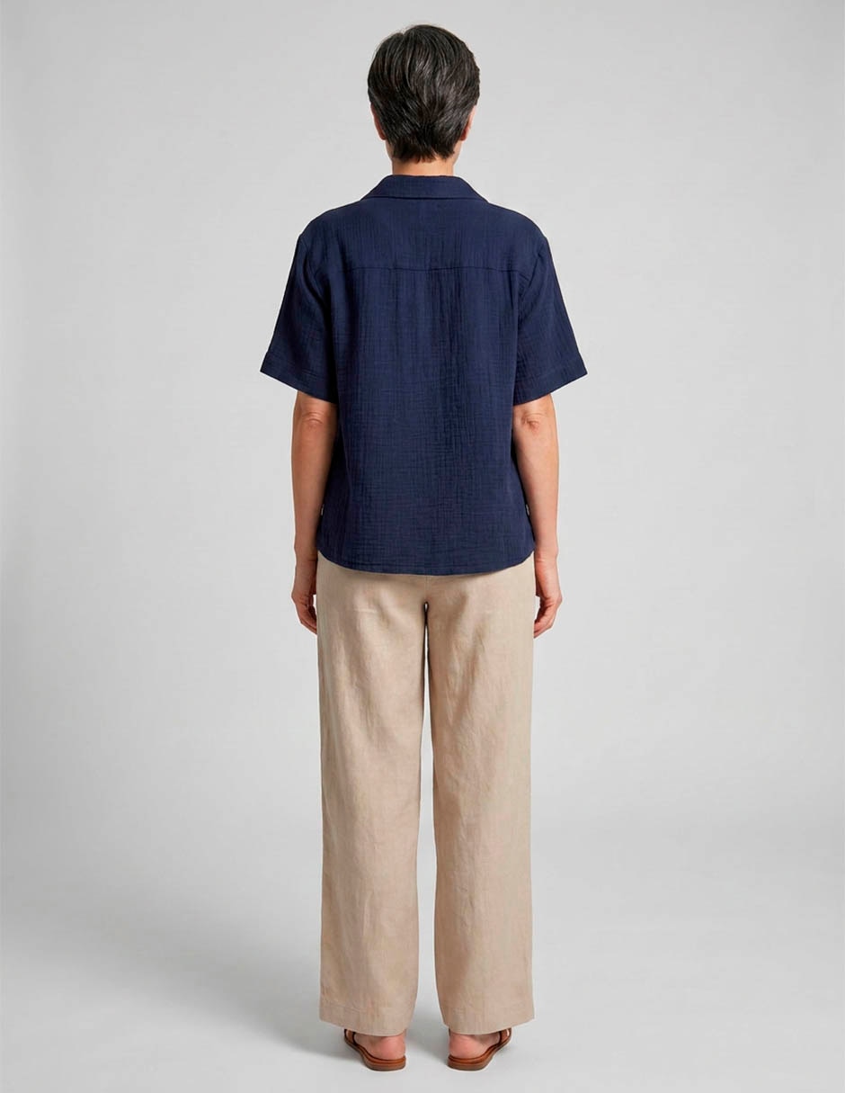 Blusa camisera manga corta para mujer 2