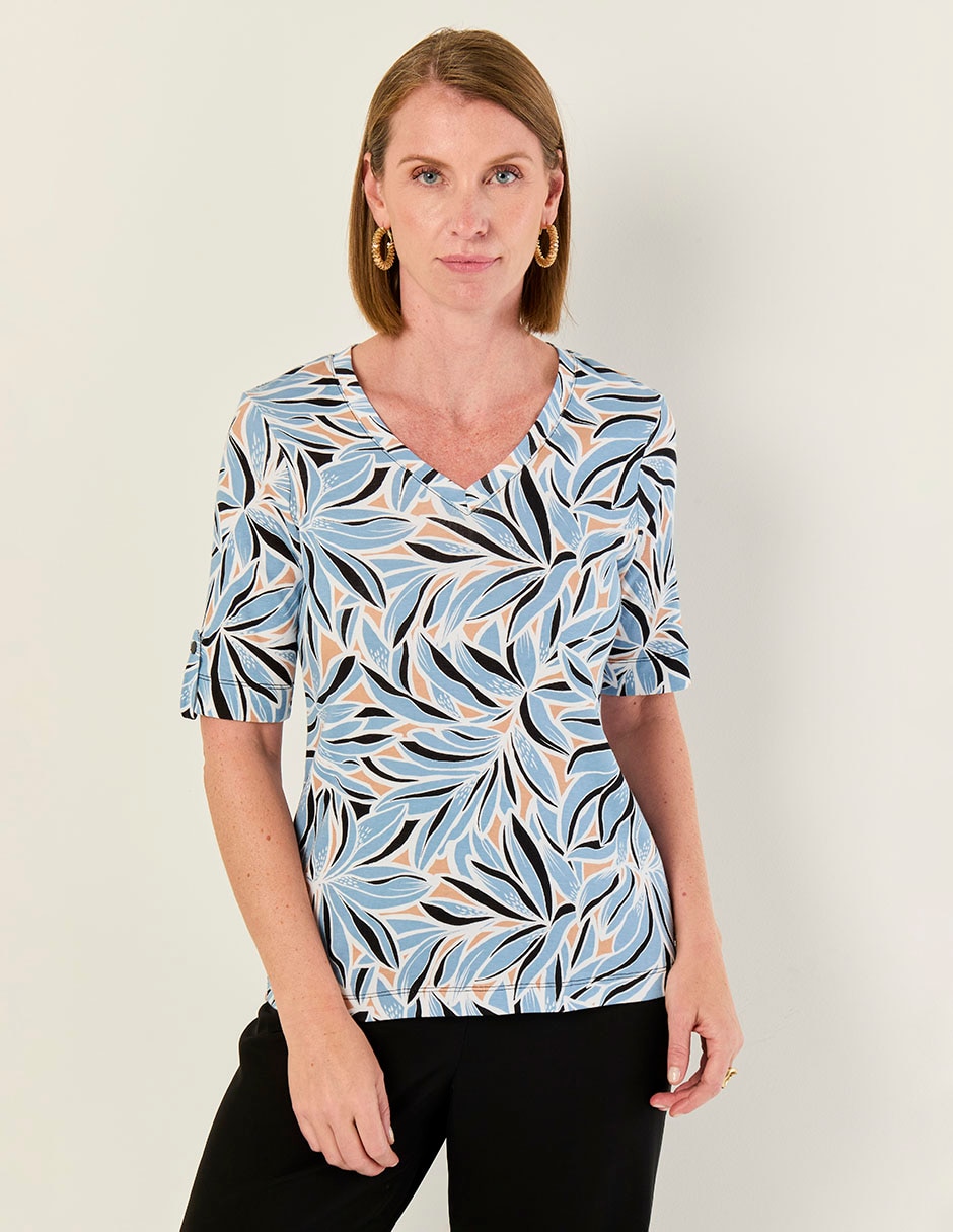 Blusa manga corta para mujer