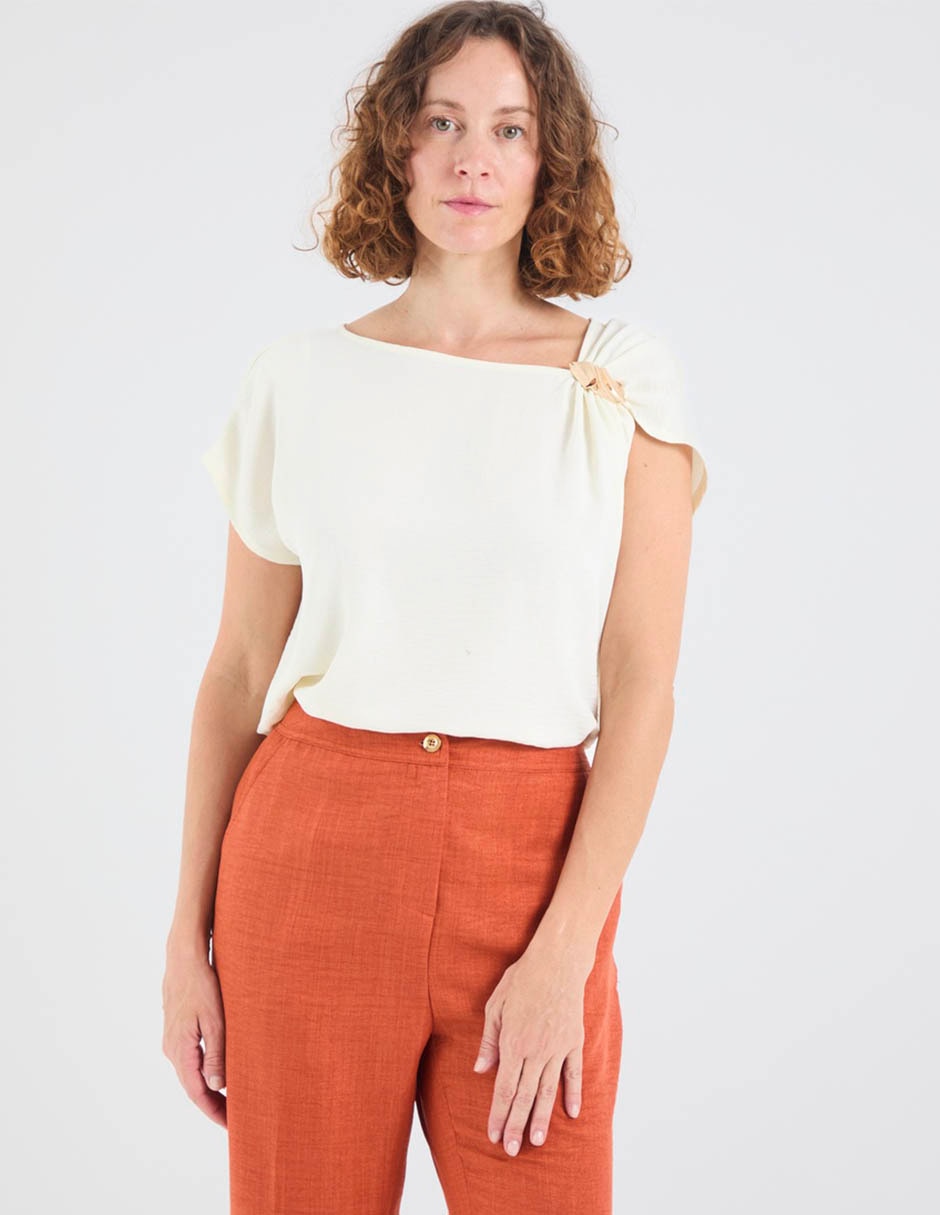 Blusa lorenza blau manga corta para mujer