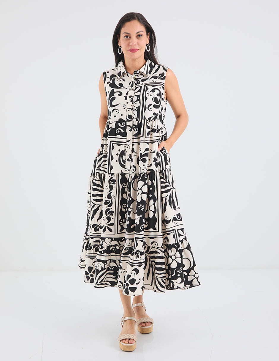 Vestido 3/4 casual lorenza blau flamenco para mujer Vestido 3/4 casual lorenza blau flamenco para mujer