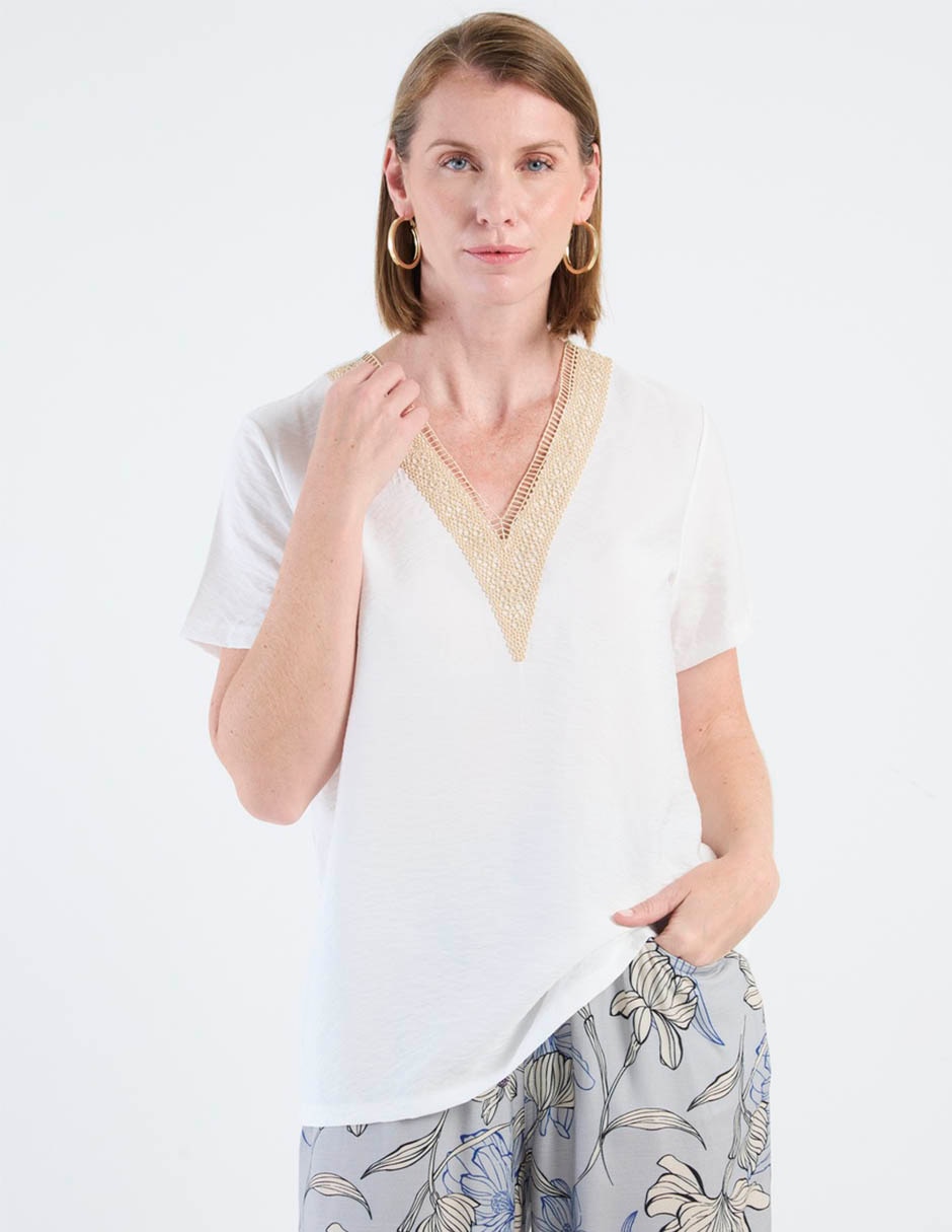 Blusa manga corta para mujer