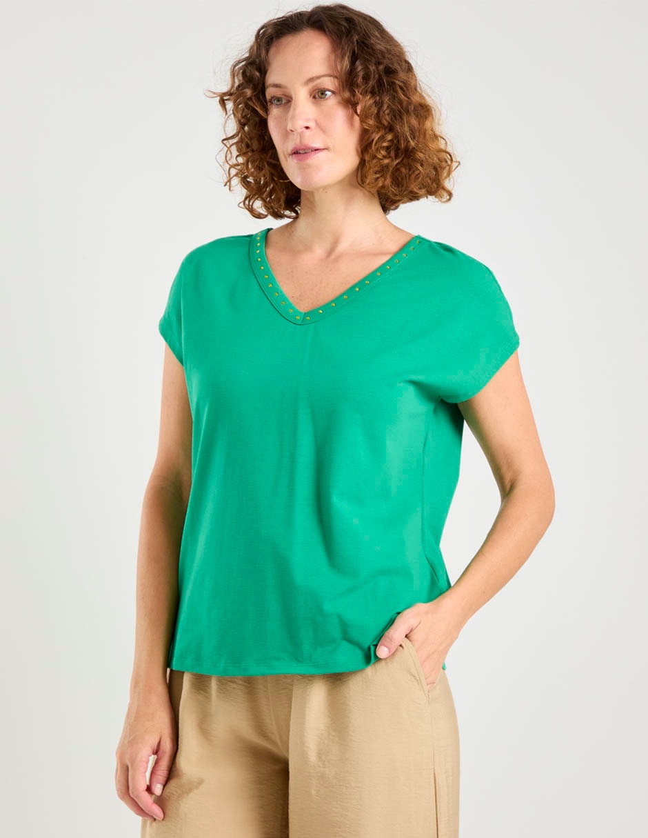 Blusa manga corta para mujer