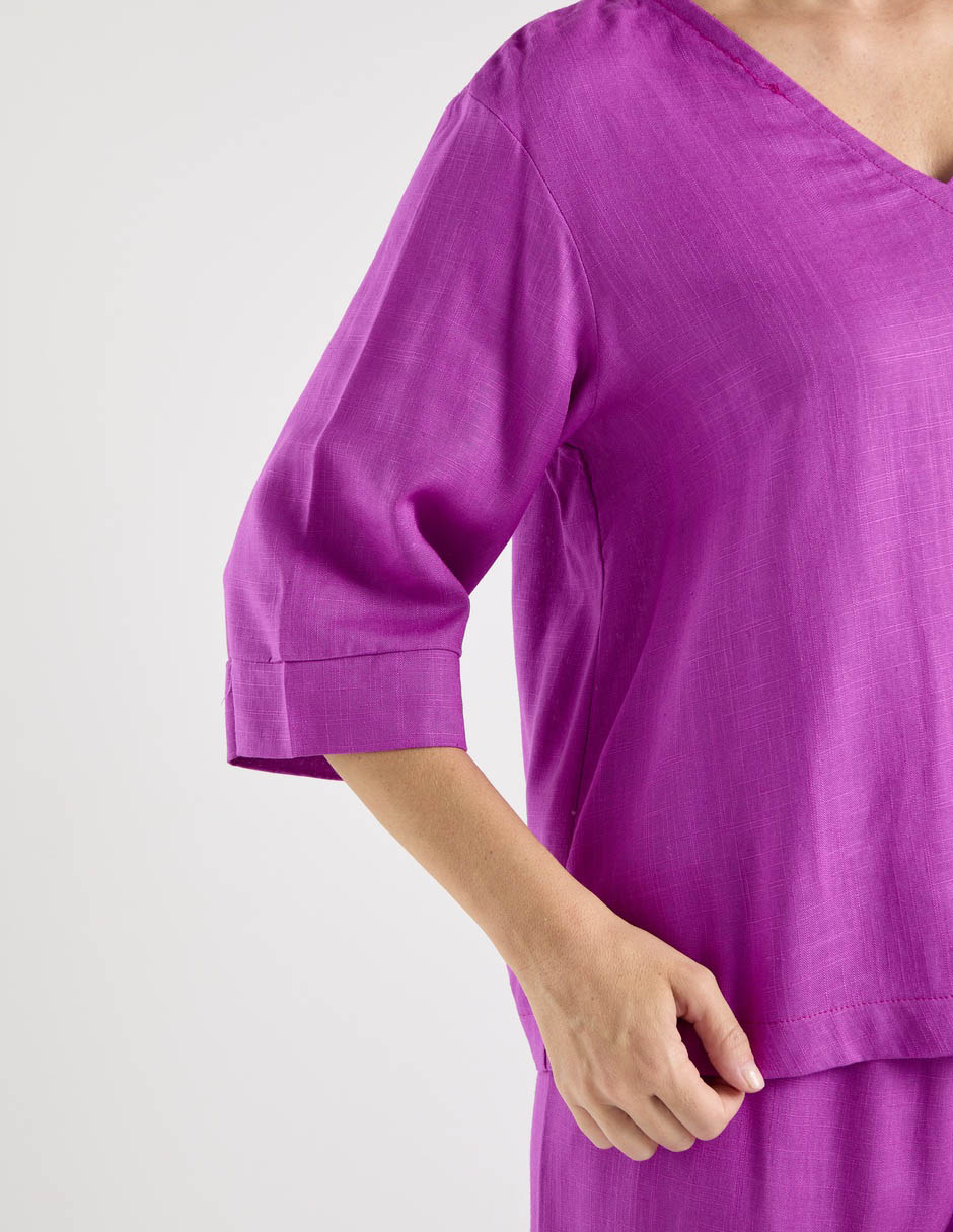 Blusa manga al codo para mujer 5