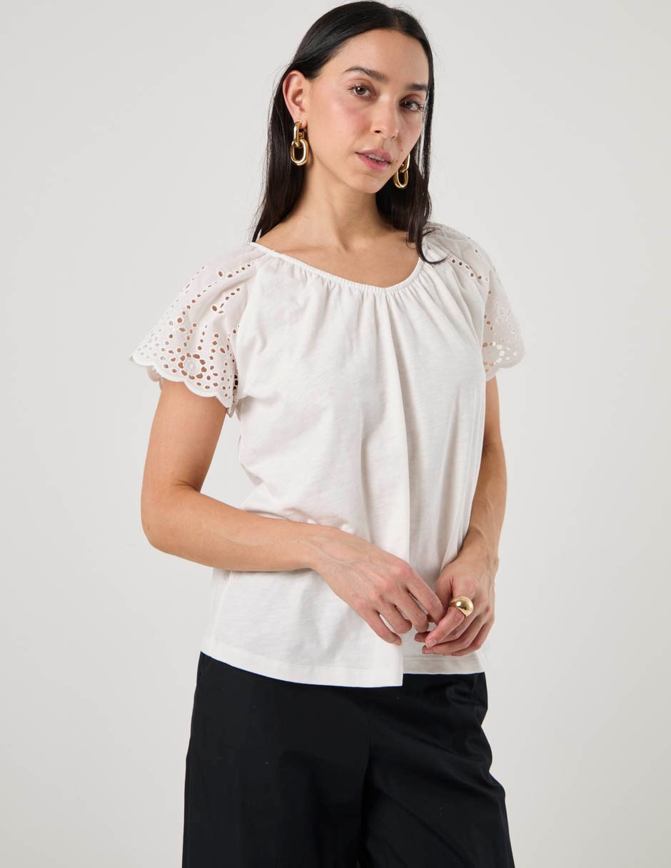 Blusa manga corta para mujer