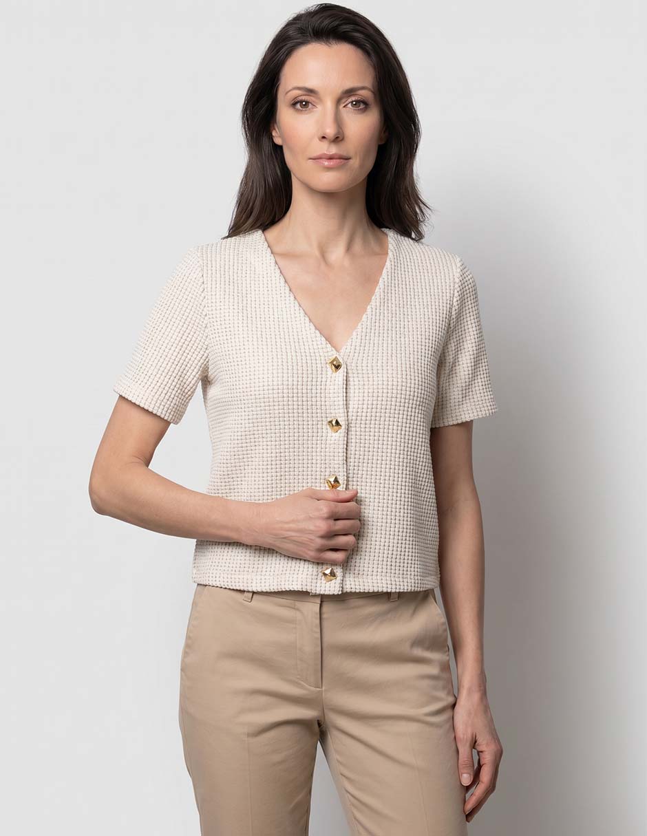 Suéter cuello V para mujer