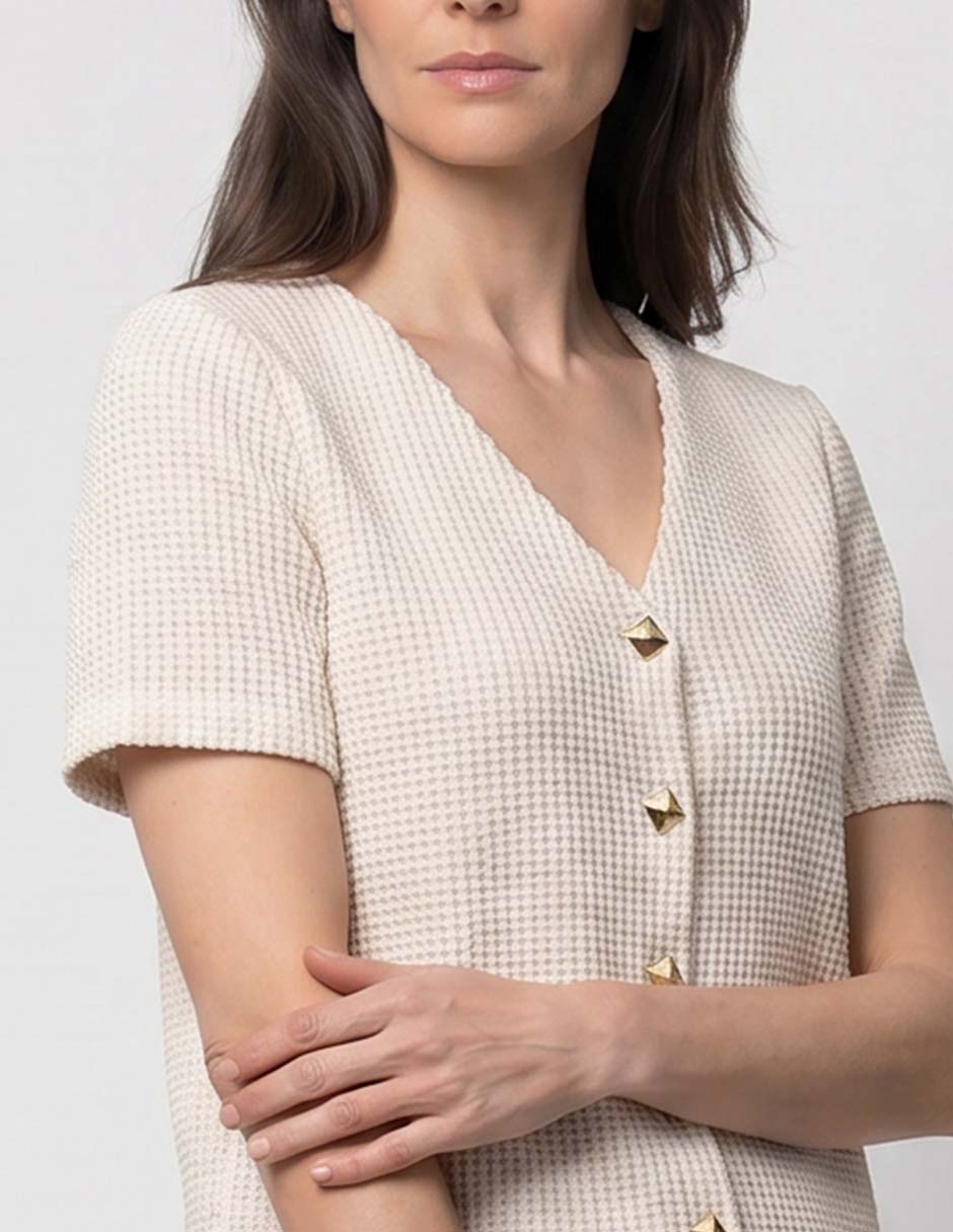 Suéter cuello V para mujer 3