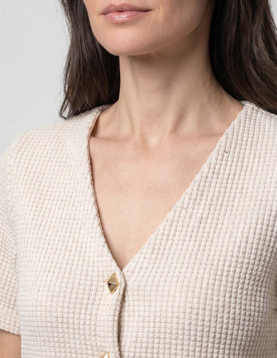 Suéter cuello V para mujer 2