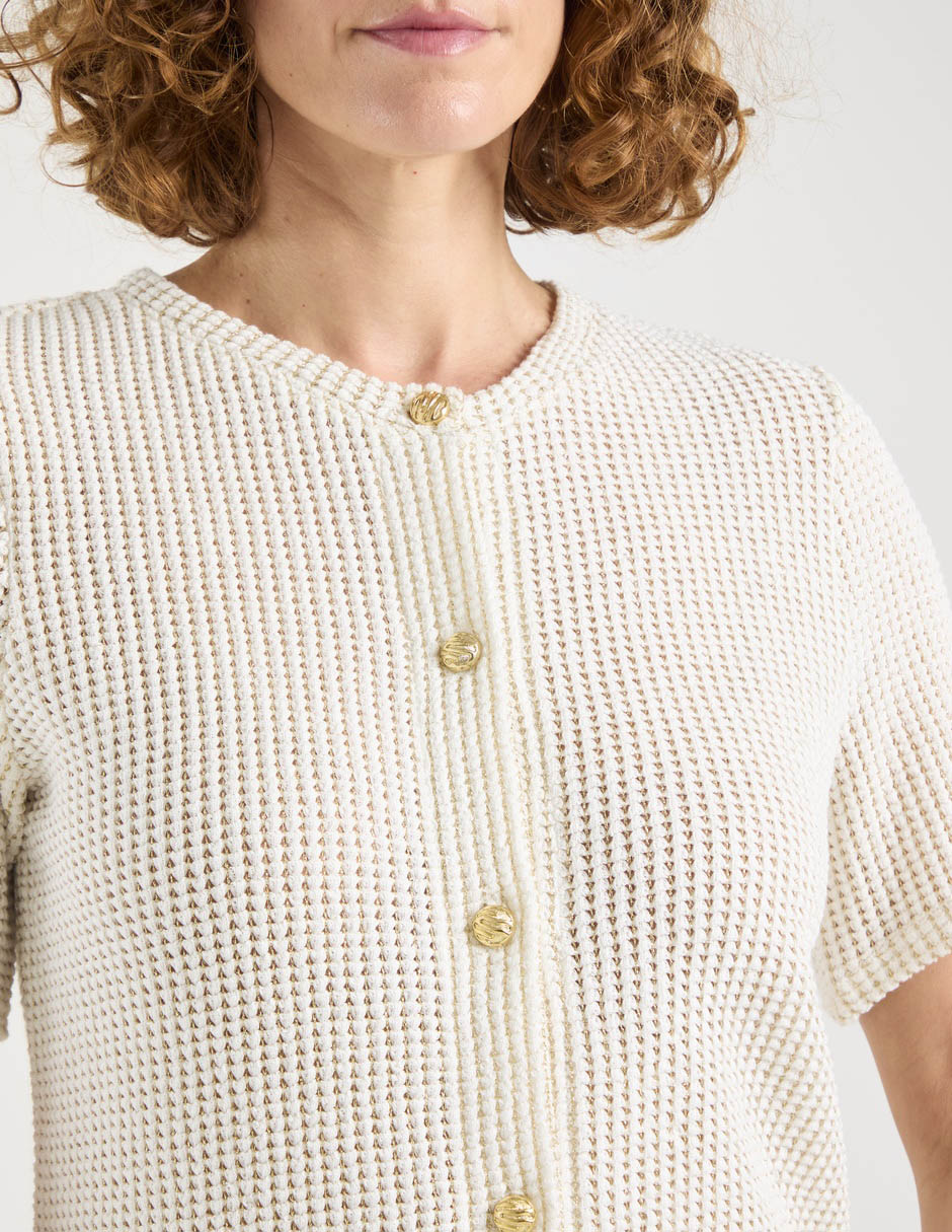 Suéter cuello con botón para mujer 2