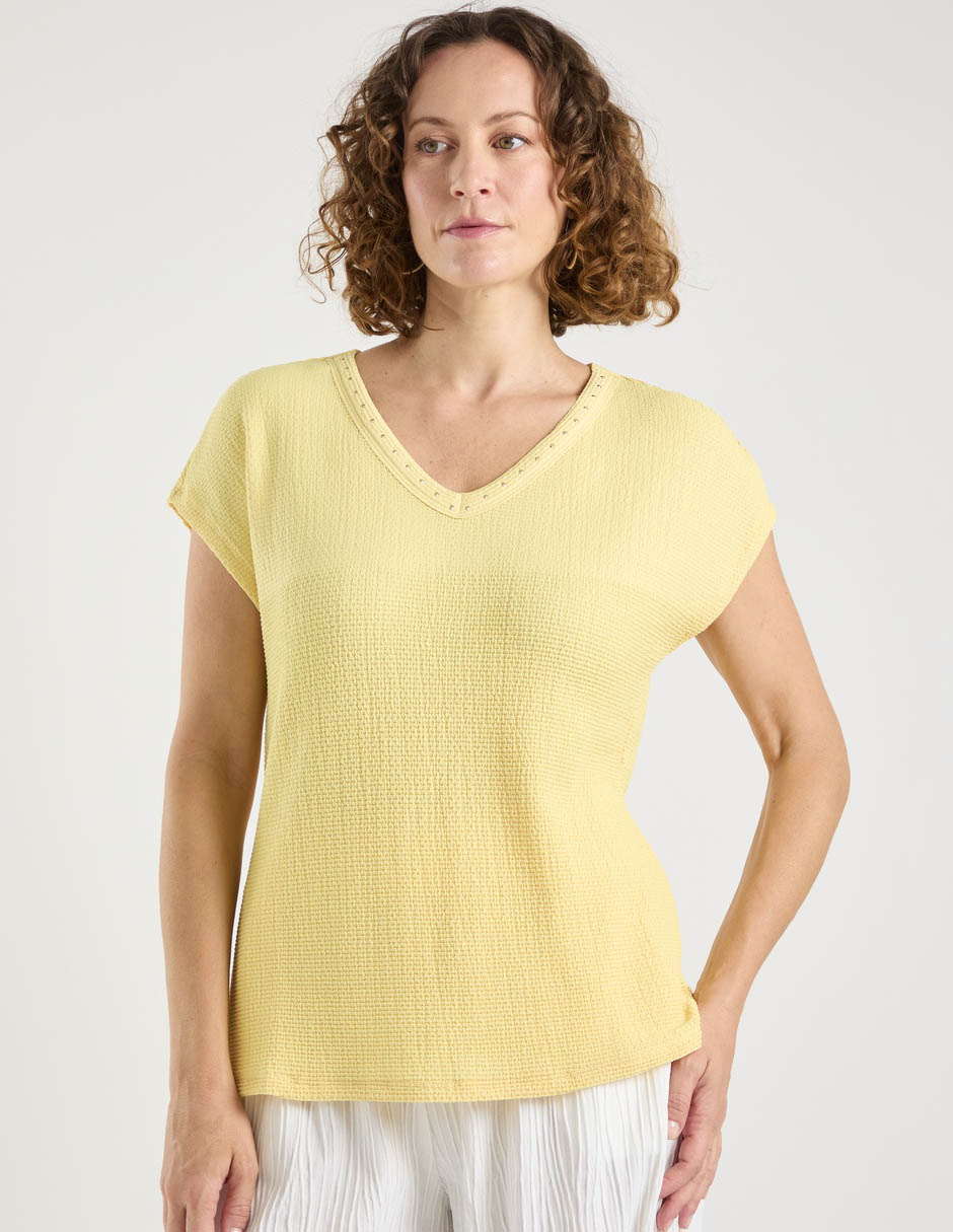 Blusa manga corta para mujer