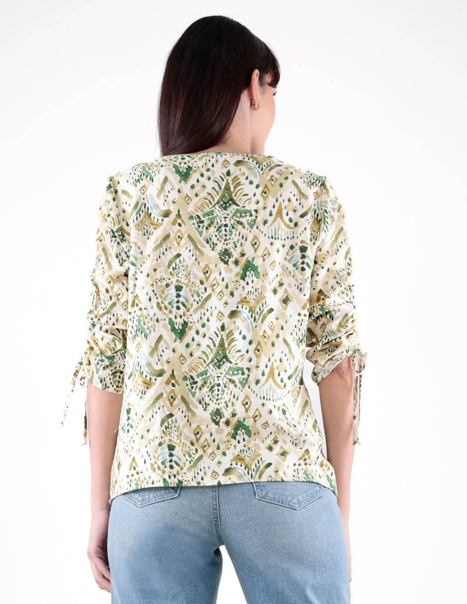 Blusa Margaret manga 3/4 para mujer