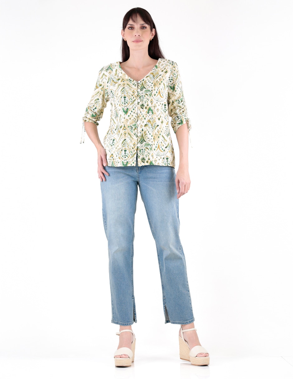 Blusa Margaret manga 3/4 para mujer