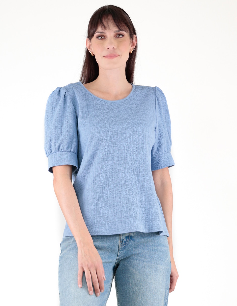 Blusa manga al codo para mujer
