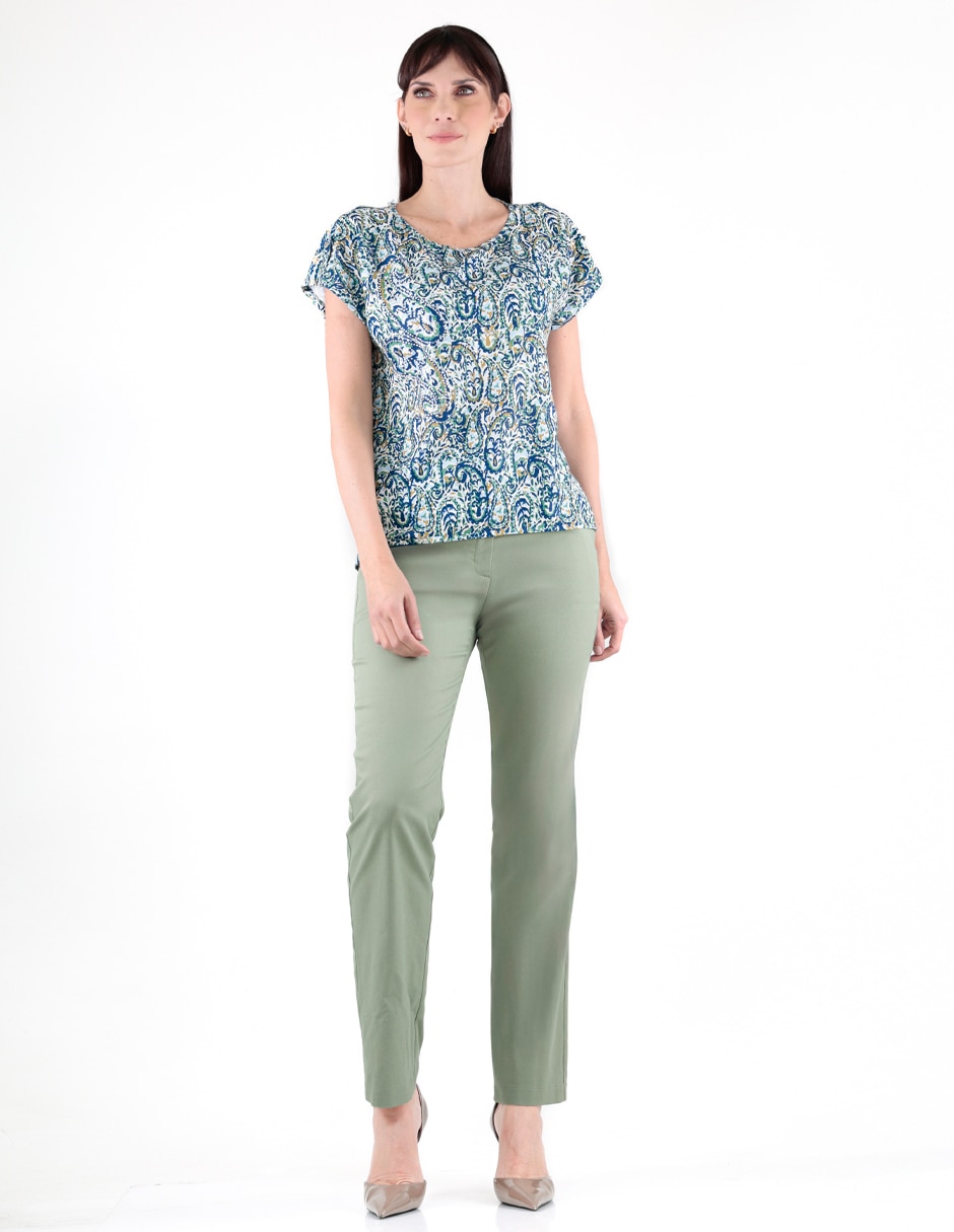 Blusa Margaret manga corta para mujer