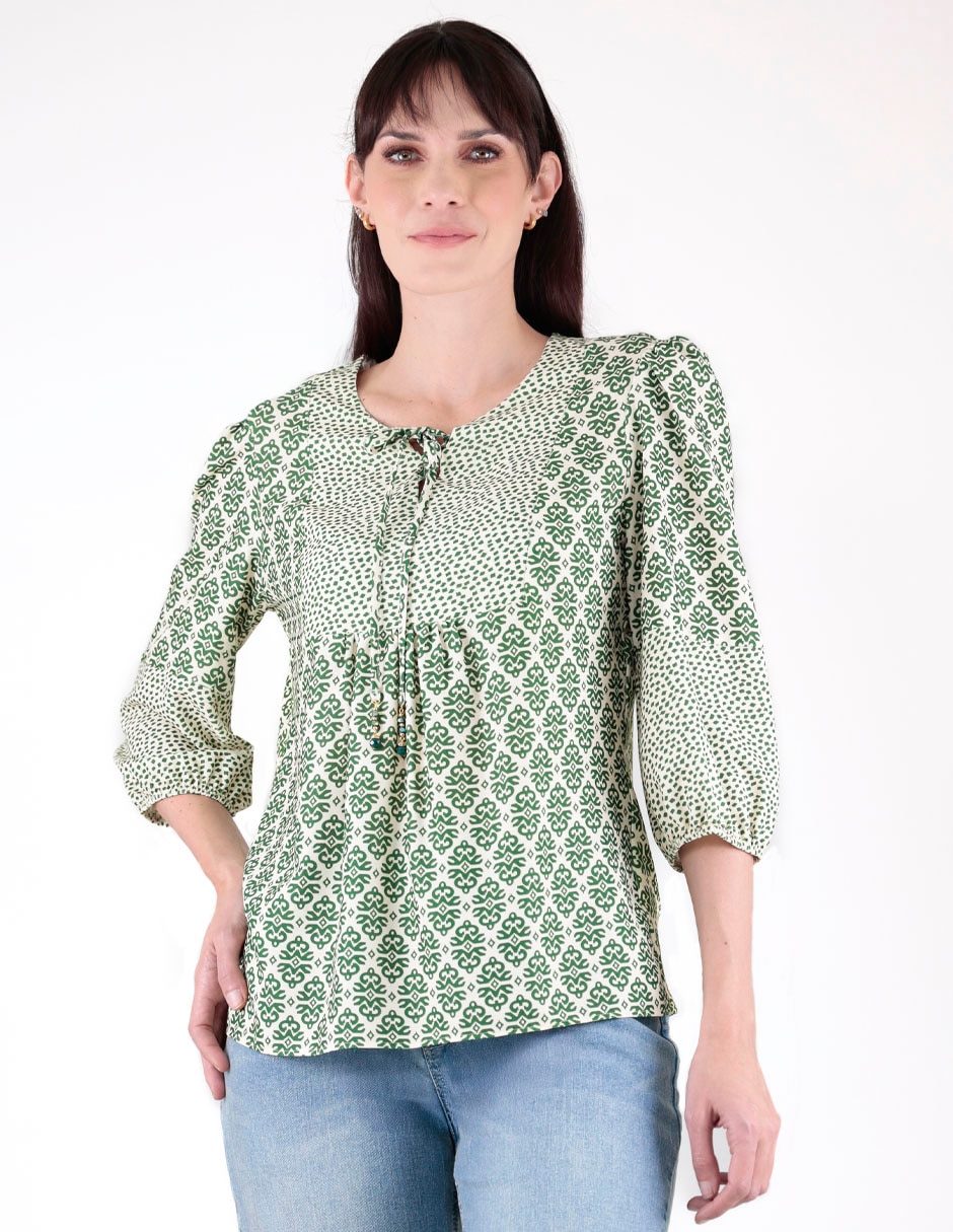 Blusa manga 3/4 para mujer Blusa manga 3/4 para mujer