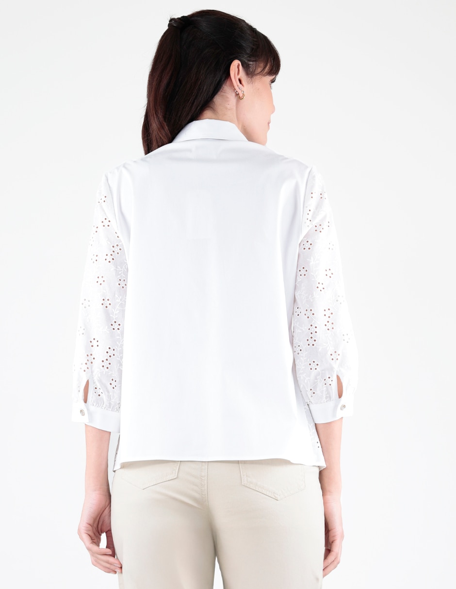 Blusa camisera margaret manga 3/4 para mujer 2