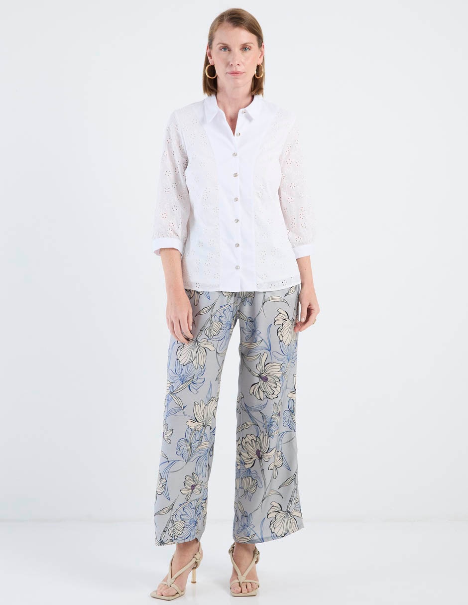 Blusa camisera margaret manga 3/4 para mujer 3