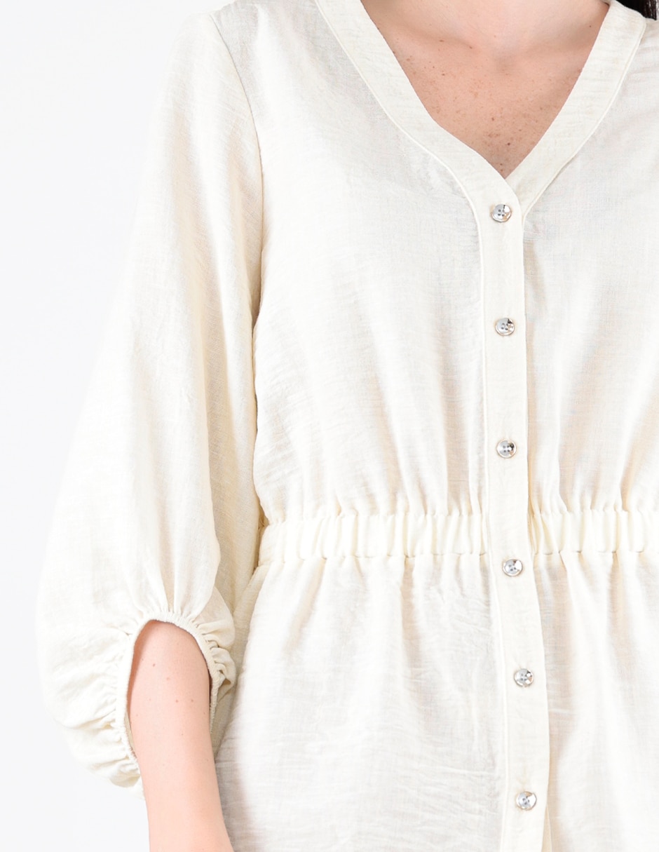 Blusa camisera margaret manga 3/4 para mujer