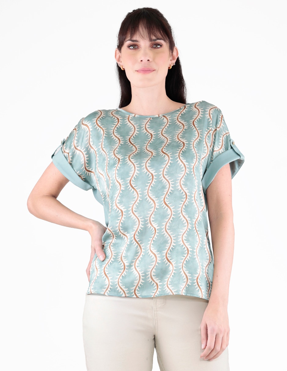 Blusa manga corta para mujer