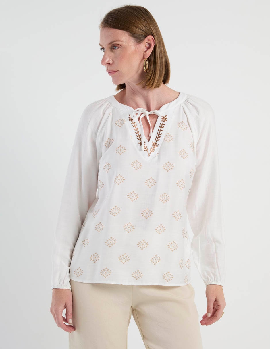Blusa manga larga para mujer