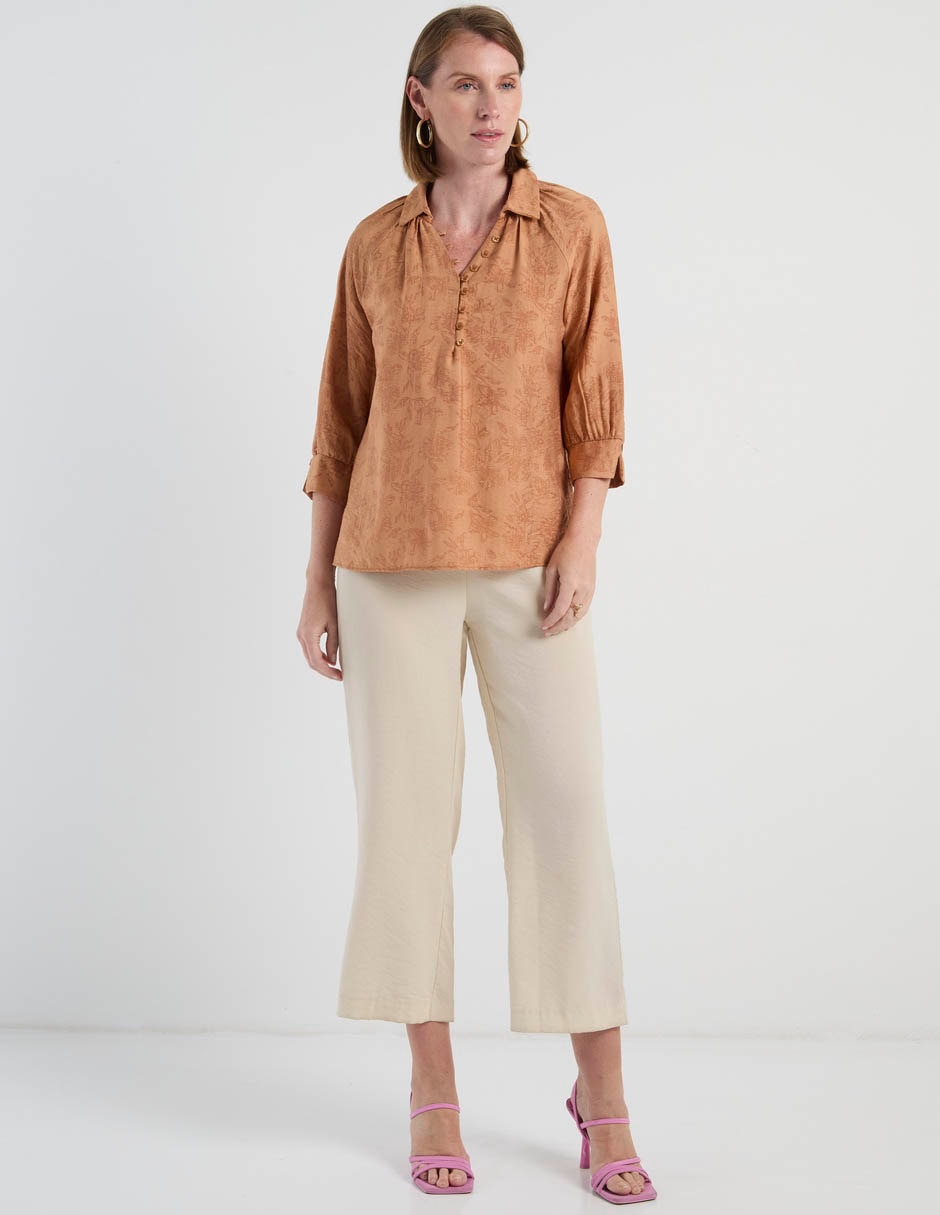 Blusa margaret manga 3/4 para mujer