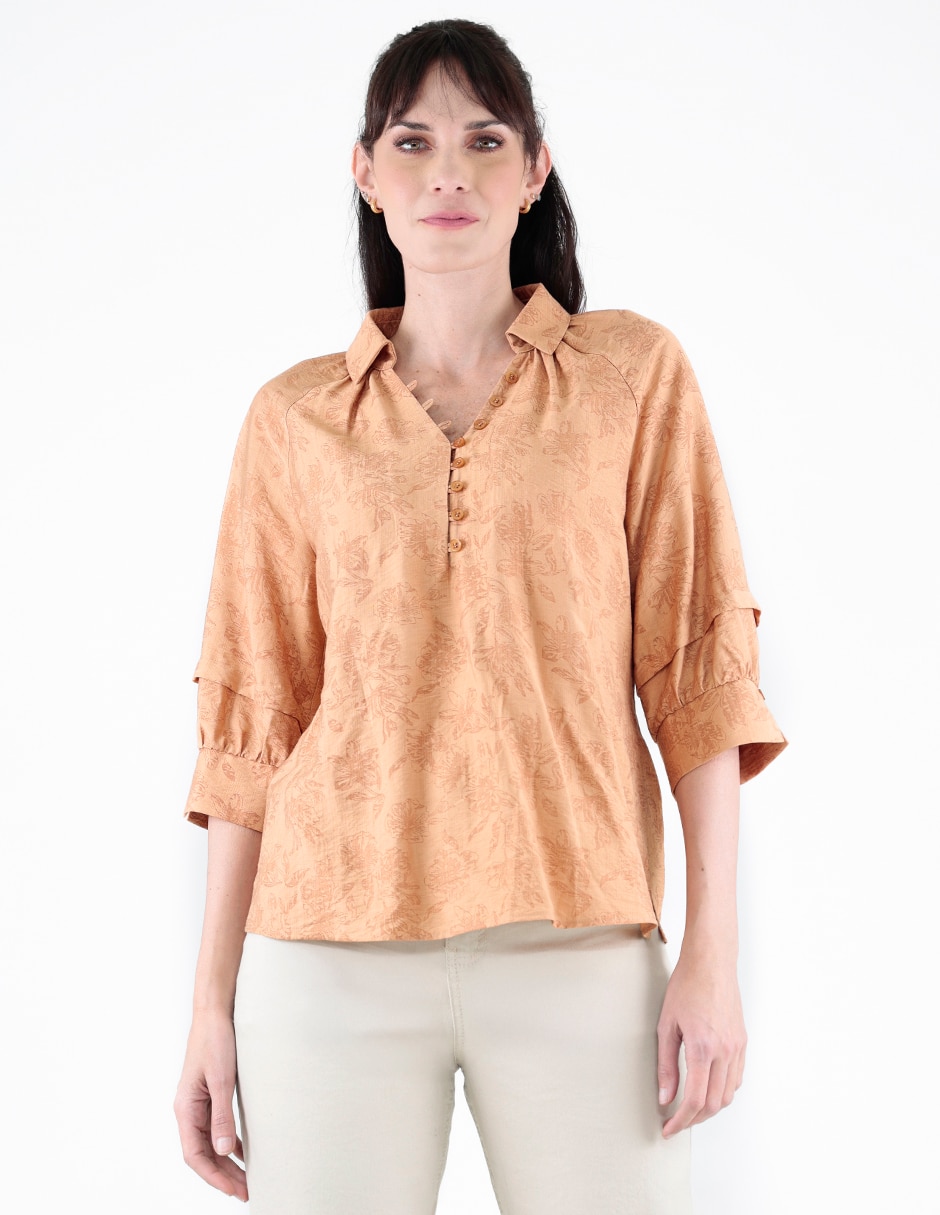 Blusa margaret manga 3/4 para mujer
