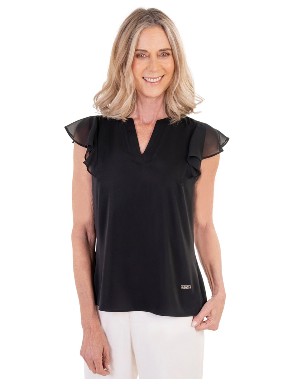 Blusa manga corta para mujer