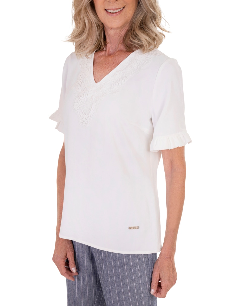 Blusa manga corta para mujer 4
