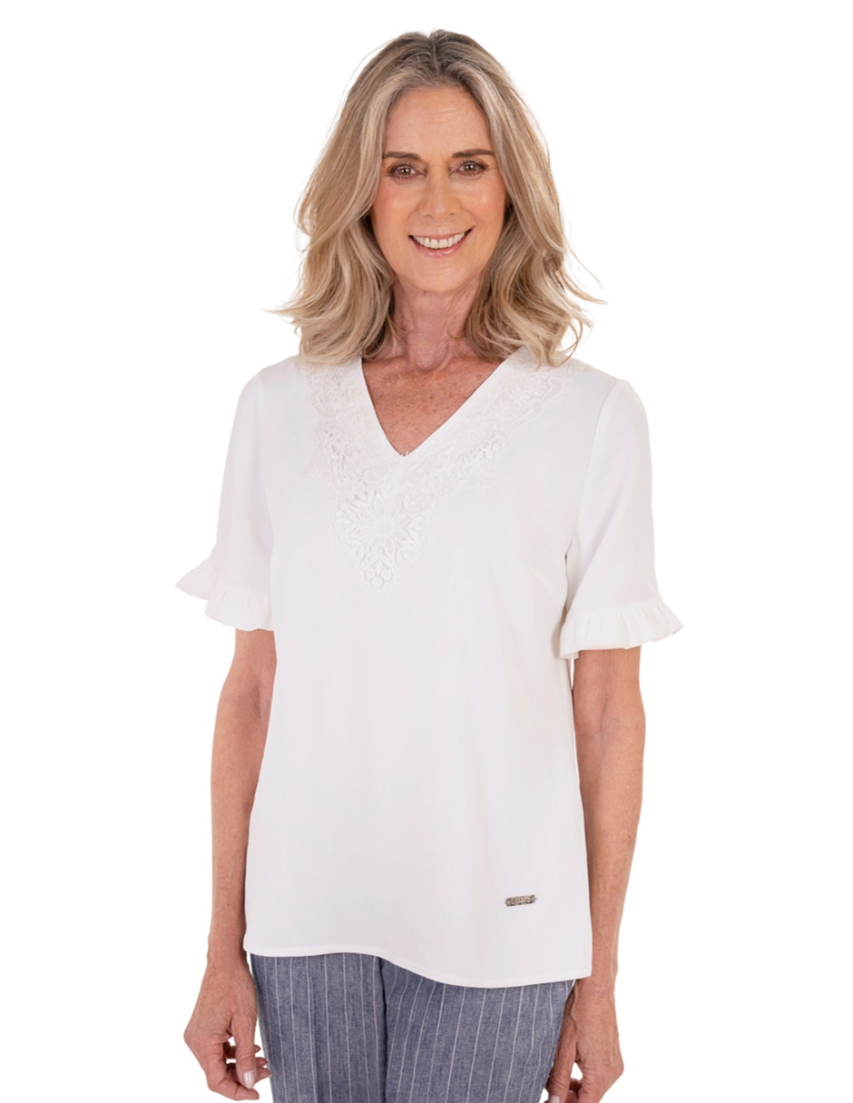 Blusa manga corta para mujer