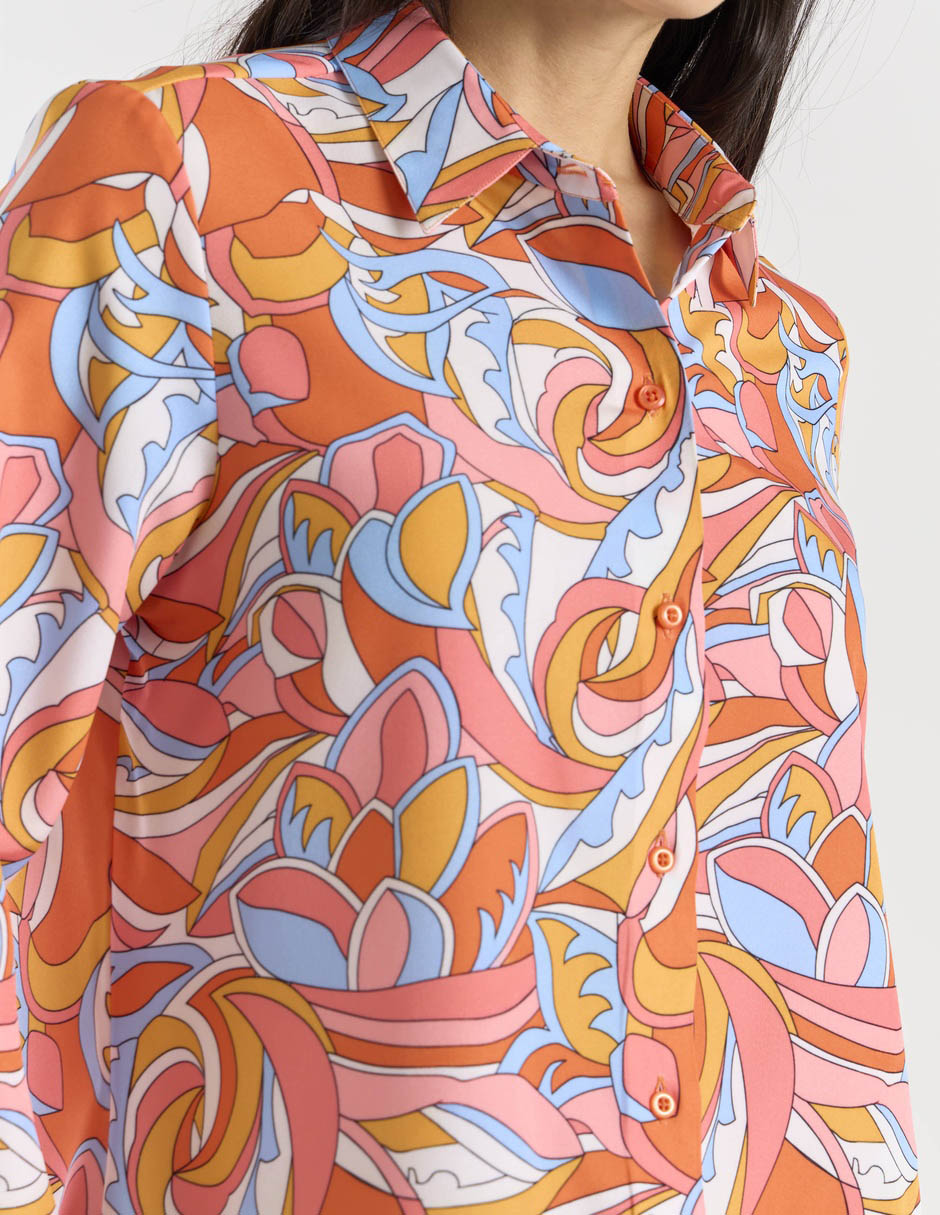 Blusa camisera manga 3/4 para mujer