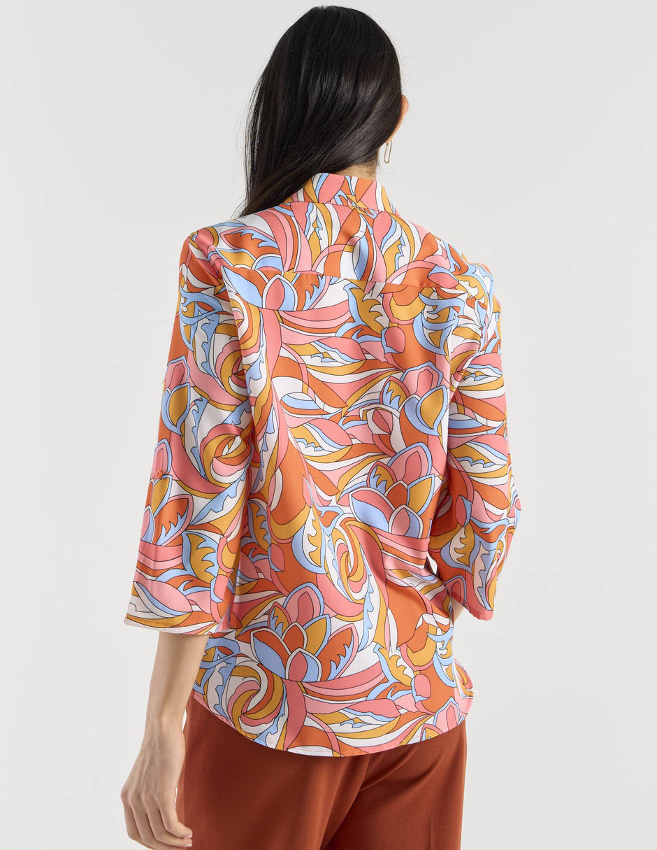 Blusa camisera manga 3/4 para mujer 6