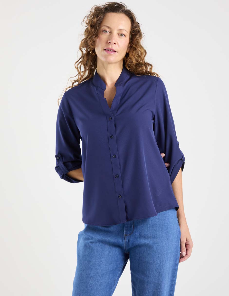 Blusa camisera manga 3/4 para mujer Blusa camisera manga 3/4 para mujer