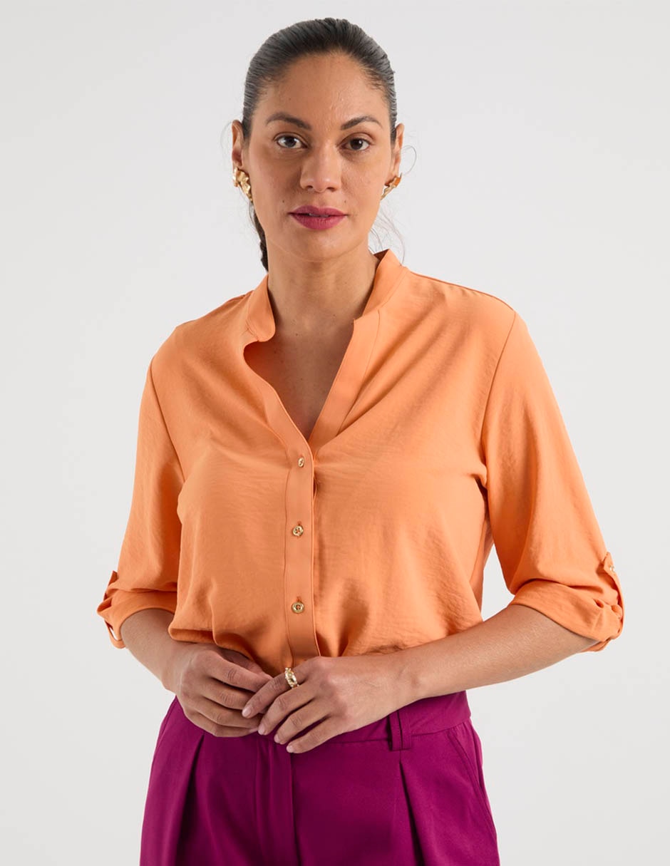 Blusa camisera manga 3/4 para mujer 1