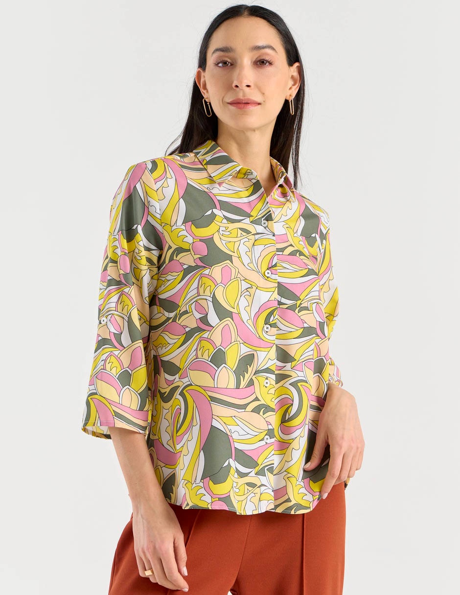 Blusa camisera LPC manga 3/4 para mujer