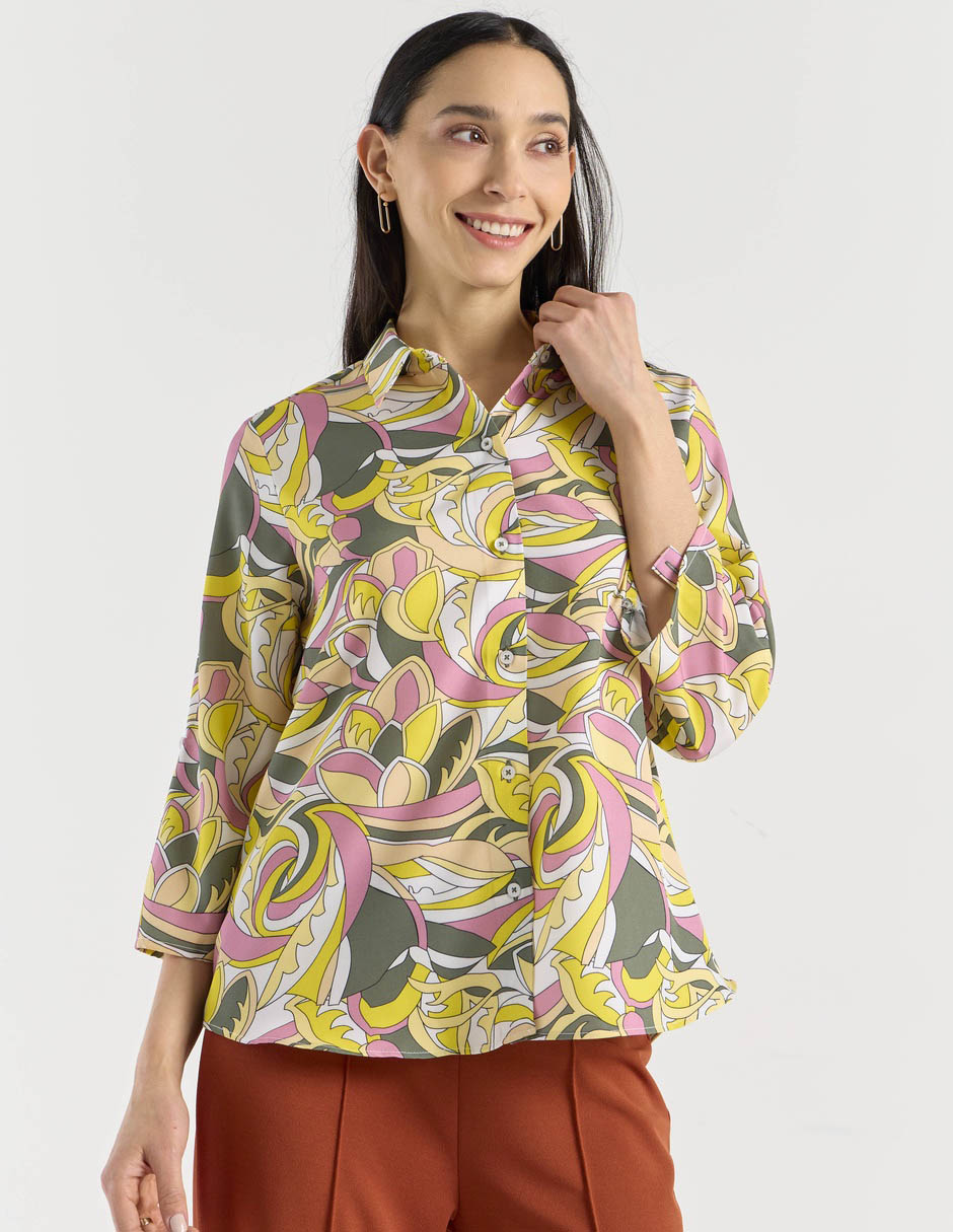 Blusa camisera LPC manga 3/4 para mujer
