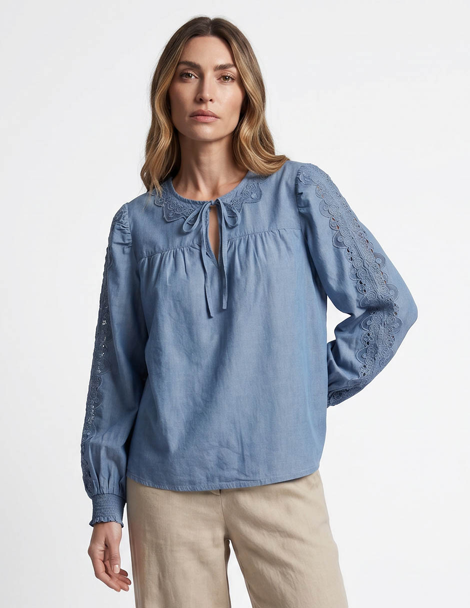Blusa manga larga para mujer