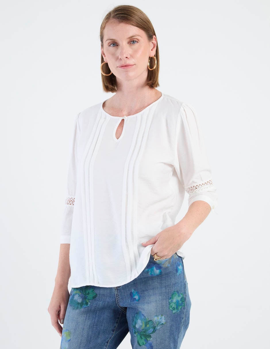 Blusa manga al codo para mujer