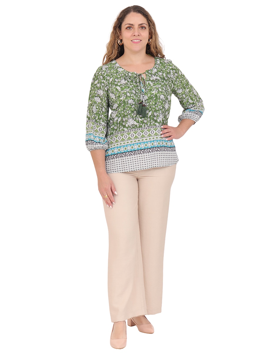Blusa Duplan Petite manga 3/4 para mujer