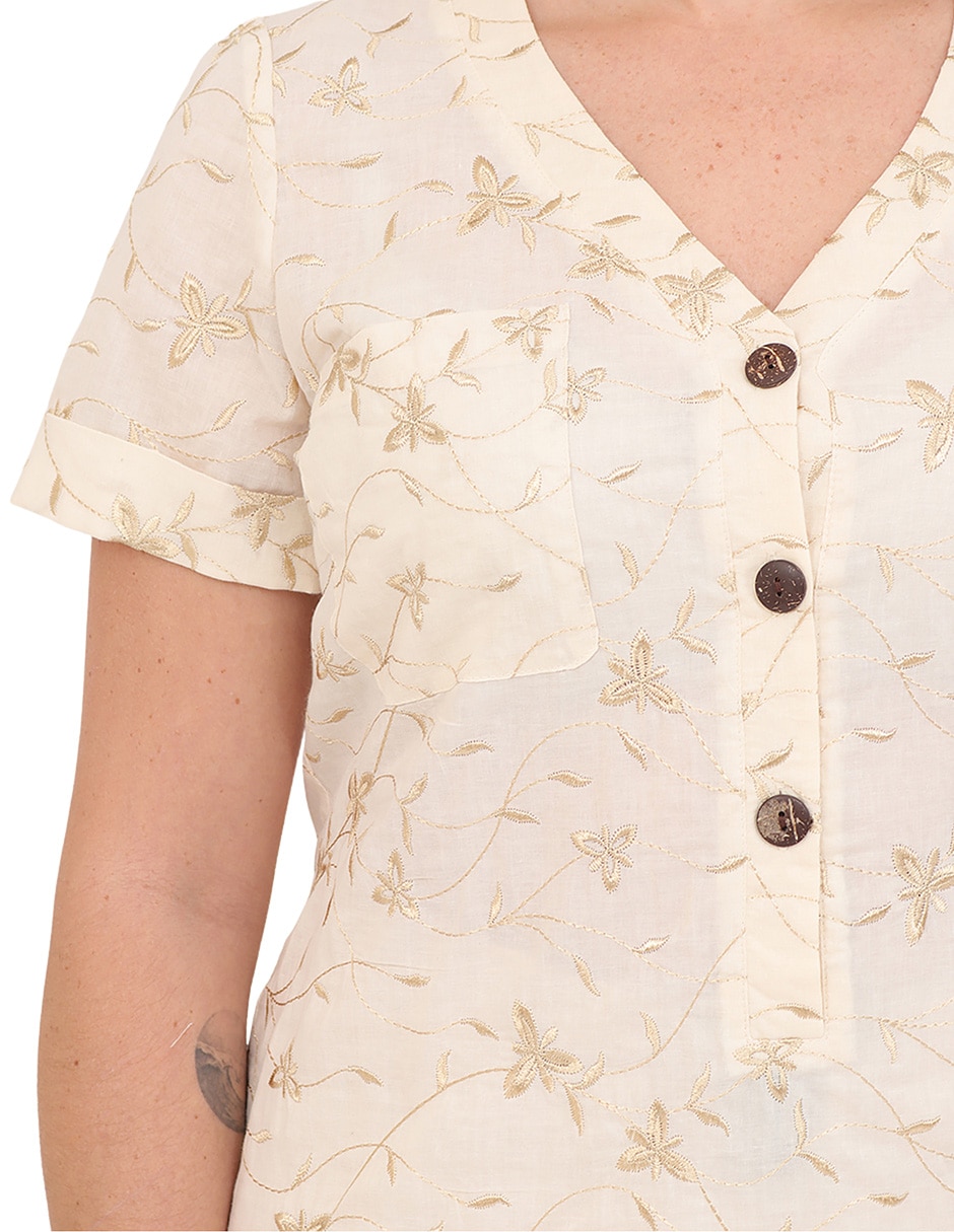 Blusa manga corta para mujer 4