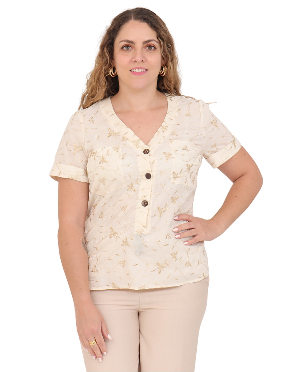 Blusa manga corta para mujer