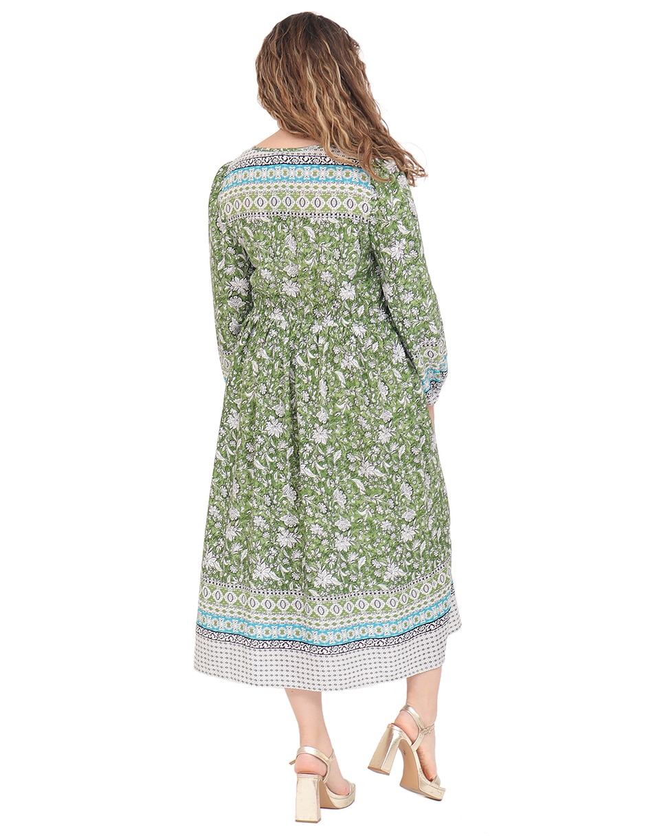 Vestido midi casual duplan petite para mujer