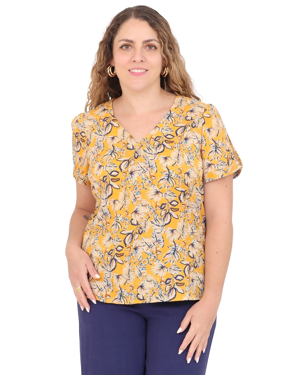 Blusa manga corta para mujer