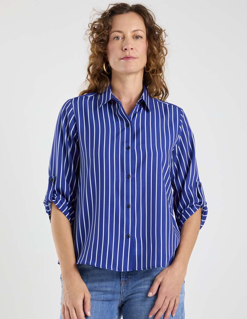 Blusa camisera manga 3/4 para mujer 1